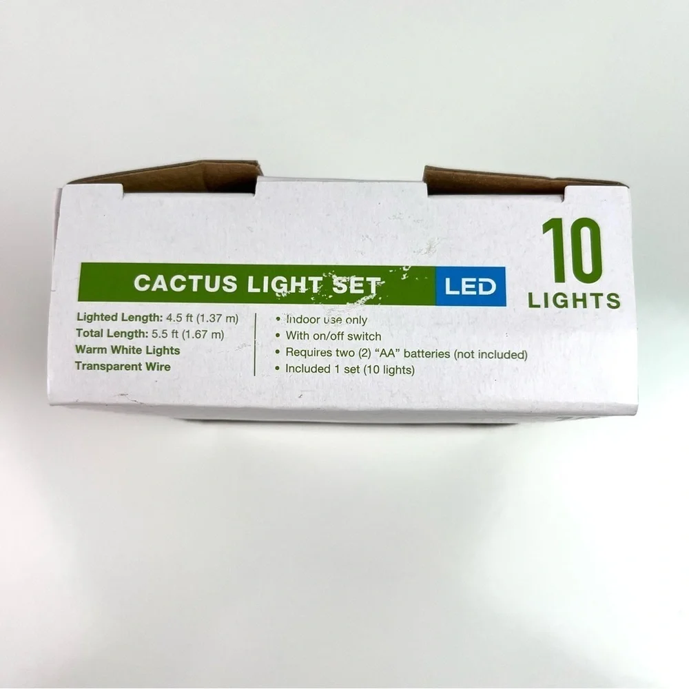Garden Party Cactus LED String Light Set 5.5 feet Indoor Decorative Lights New
